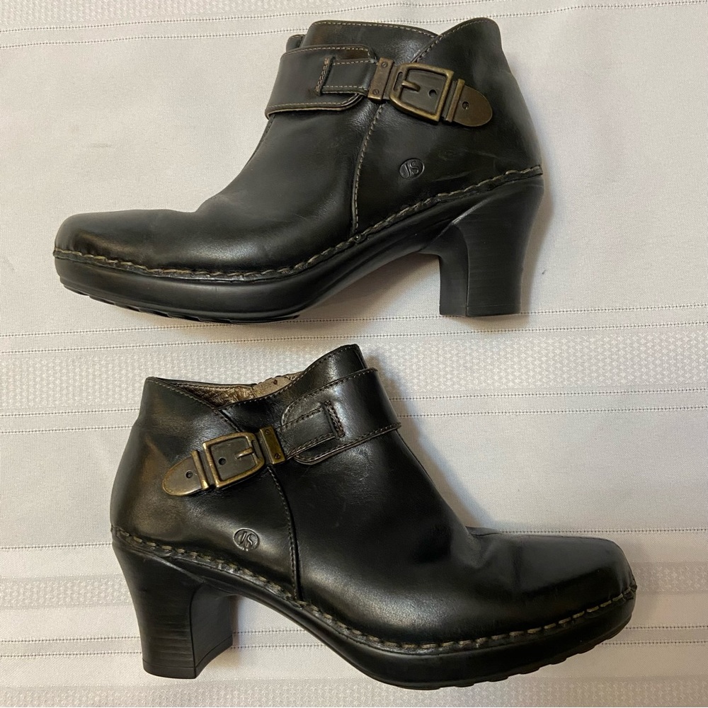 Josef Seibel Womens Black Ankle booties/boots,Zipper side,Chunky Heel-size 5.5